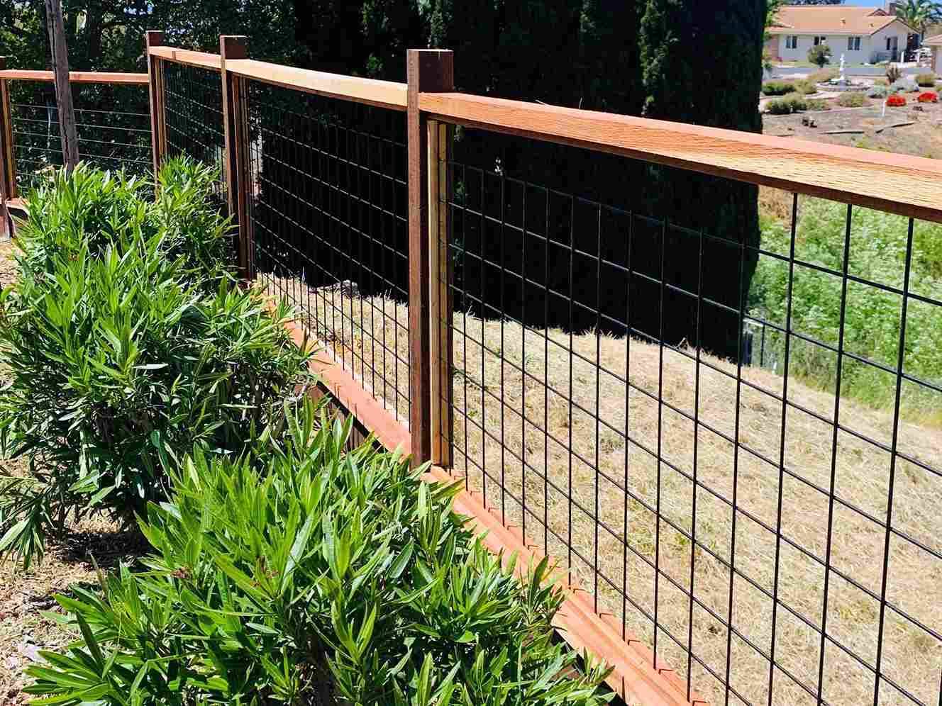 Wooden box wire fence