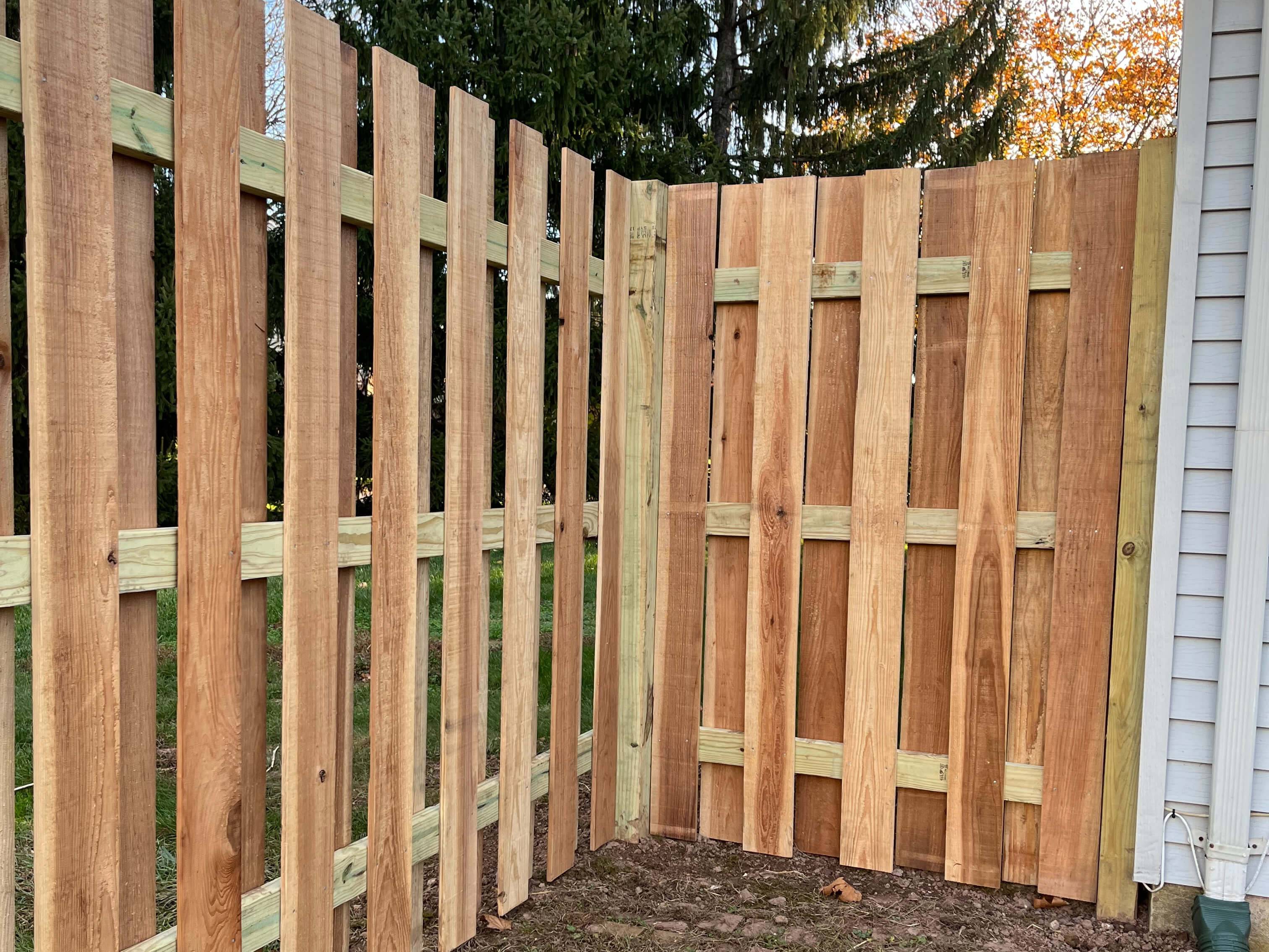 Shadowbox cedar fence