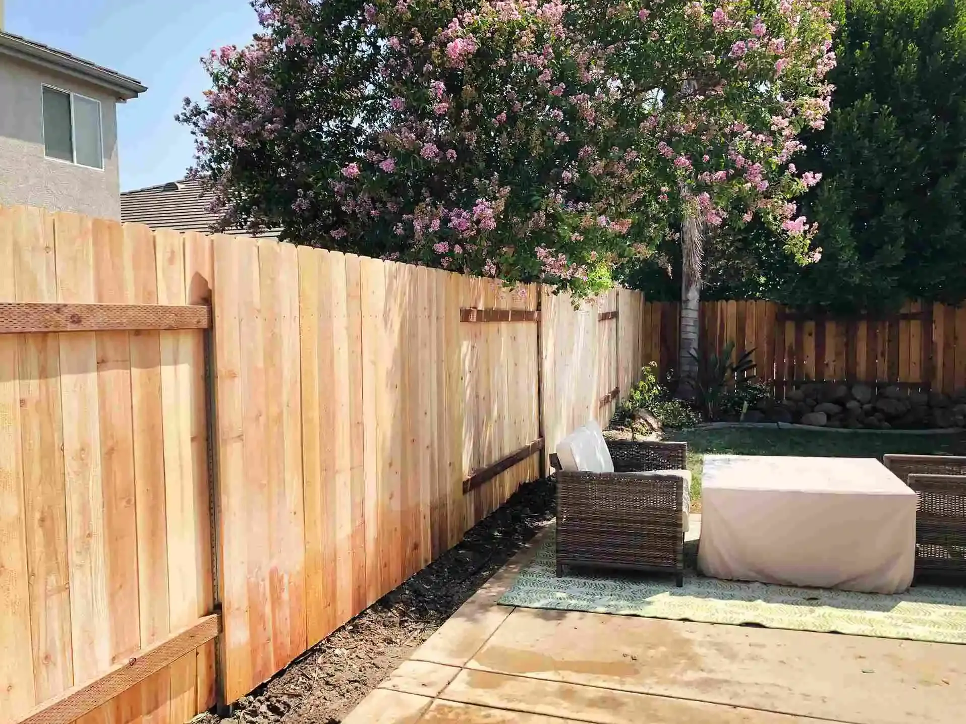 Residential wooden fence