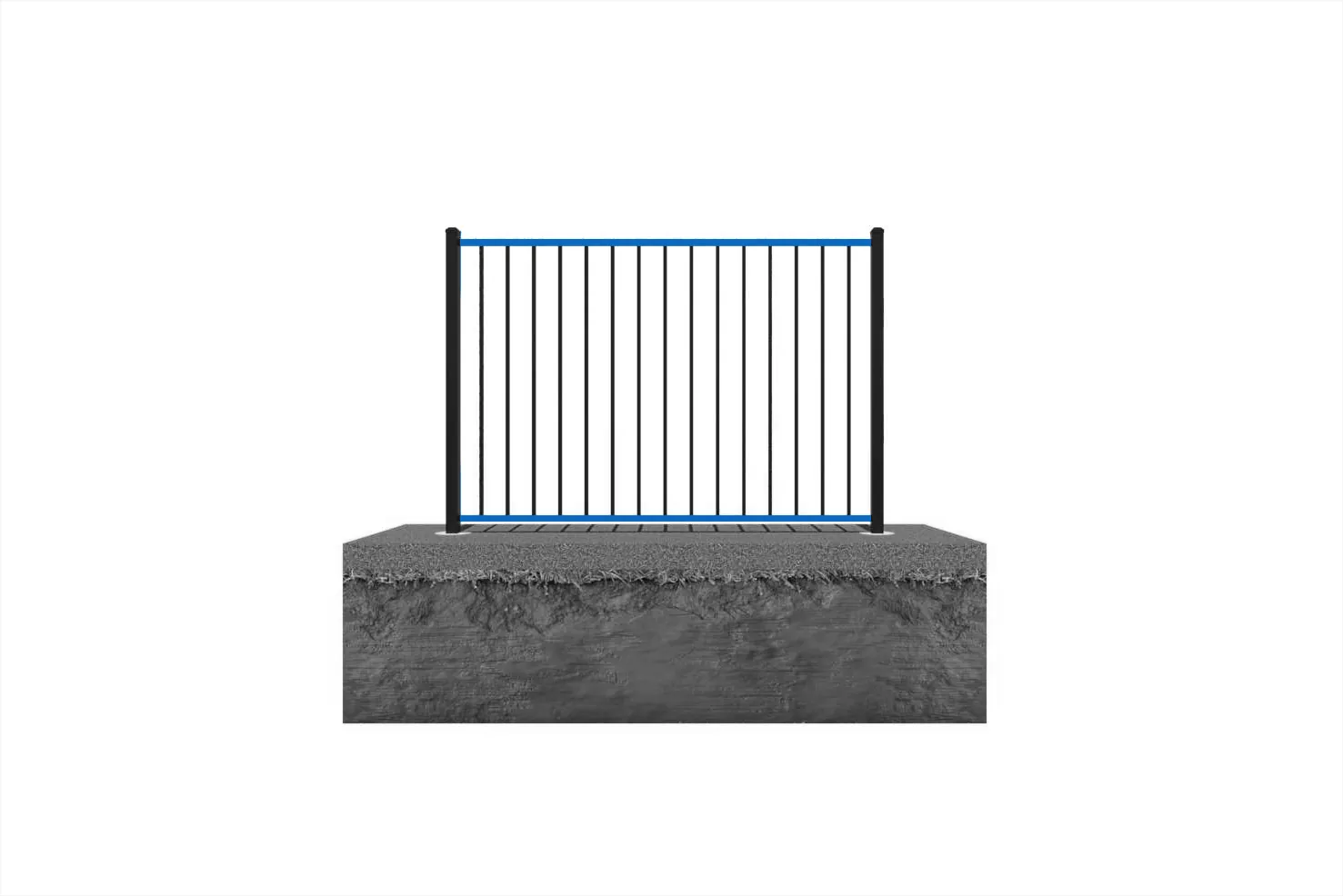 Metal fence rails
