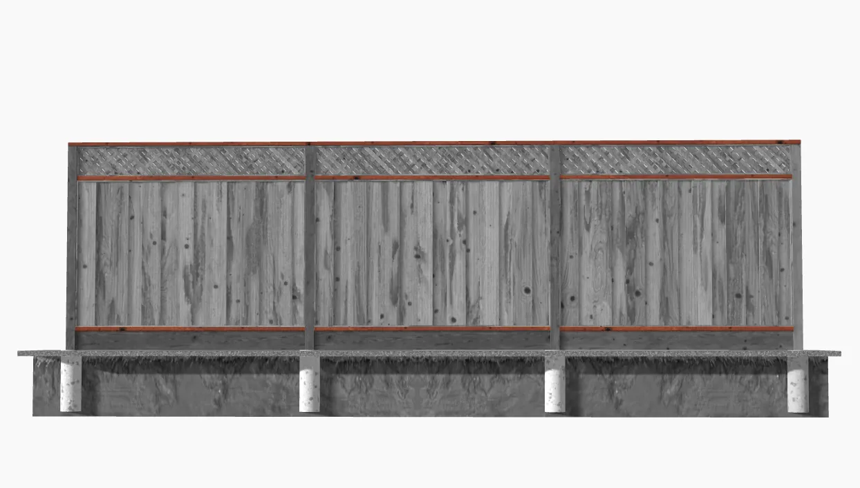Privacy fence rail